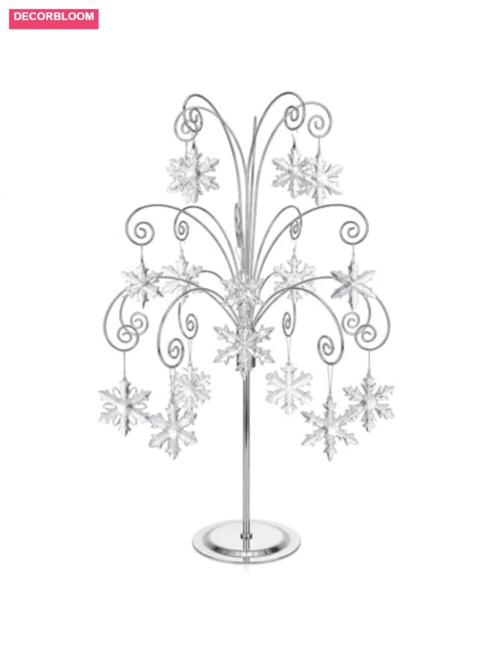 20" Metal Ornament Display Tree Stand Hanging Hook Holder Christmas